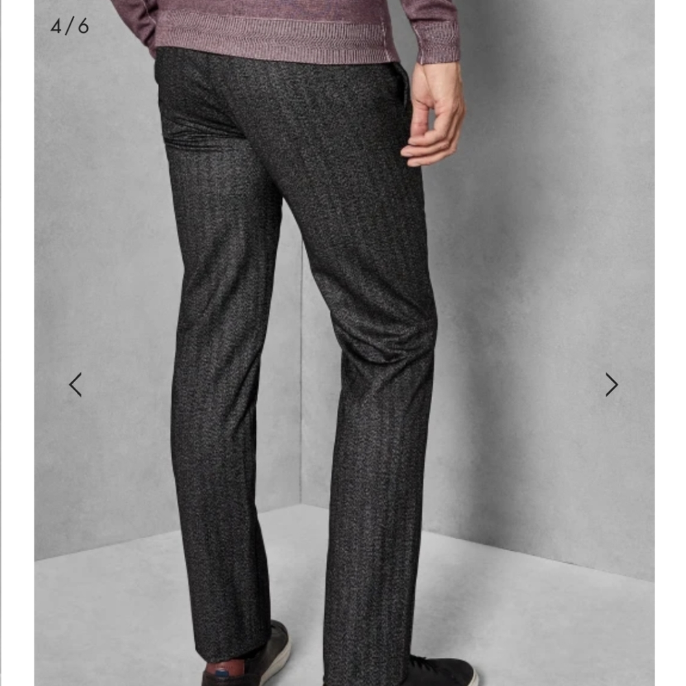 Ted Baker London Wool Blend Tall Semi Plain Trousers in Charcoal Grey